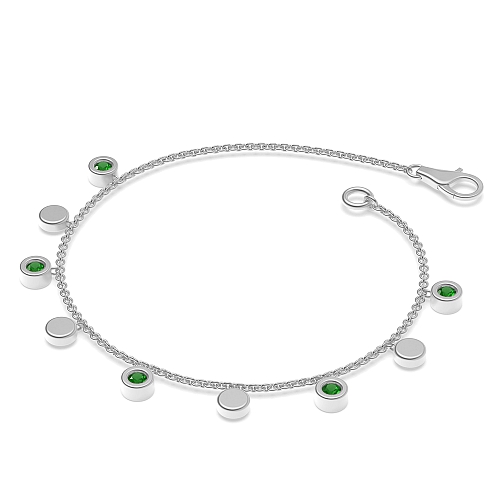 Bezel Setting Round Radianceveil Emerald Delicate Diamond Bracelets