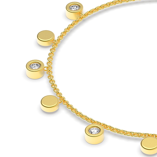 Bezel Setting Round Yellow Gold Radianceveil Delicate Diamond Bracelets