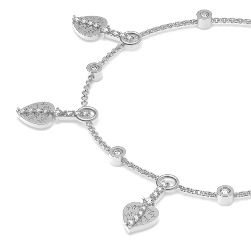 4 Prong Round Leaf Lab Grown Friendship Diamond Bracelets