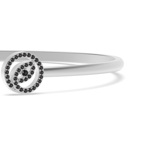4 Prong Round Leaf Black Bangles Diamond Bracelets