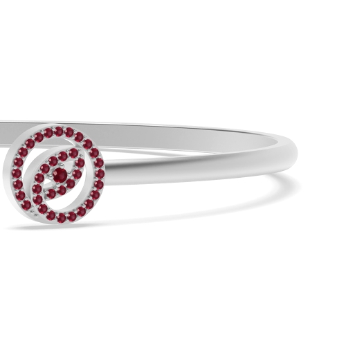 4 Prong Round Leaf Ruby Bangles Diamond Bracelets