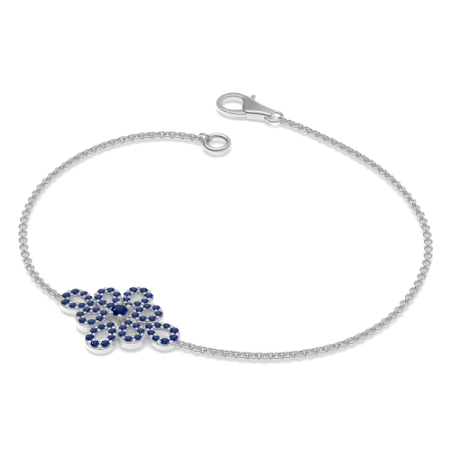 4 prong setting round shape diamond designer bracelet