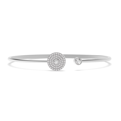 bezel setting round shape diamond designer bangle