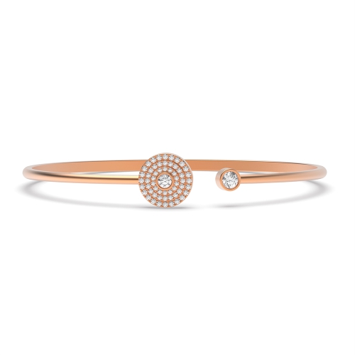 Bezel Setting Round Rose Gold Glimmer Friendship Diamond Bracelets