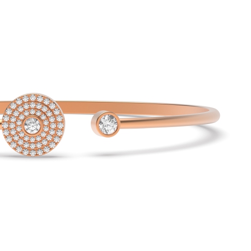 Bezel Setting Round Rose Gold Glimmer Friendship Diamond Bracelets