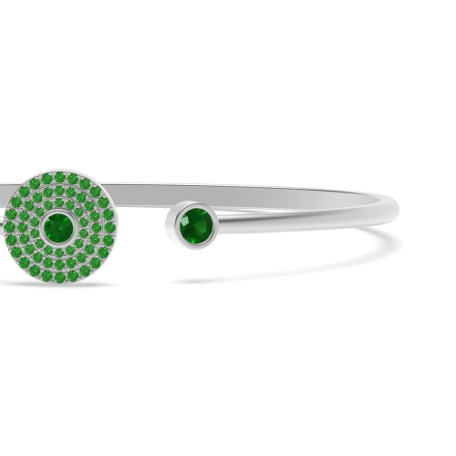 Bezel Setting Round Glimmer Emerald Delicate Diamond Bracelets