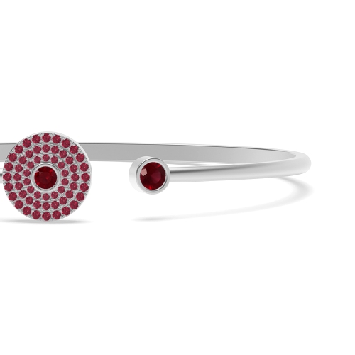 Bezel Setting Round Glimmer Ruby Friendship Diamond Bracelets