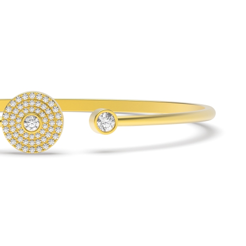 Bezel Setting Round Yellow Gold Glimmer Friendship Diamond Bracelets