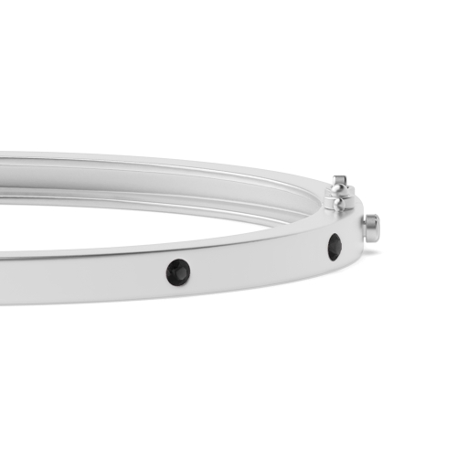 Bezel Setting Round Eleganceplain Black Bangles Diamond Bracelets