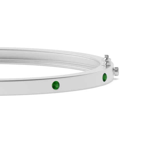 Bezel Setting Round Eleganceplain Emerald Diamond Bracelets