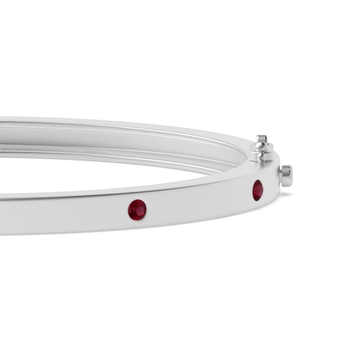 Bezel Setting Round Eleganceplain Ruby Bangles Diamond Bracelets