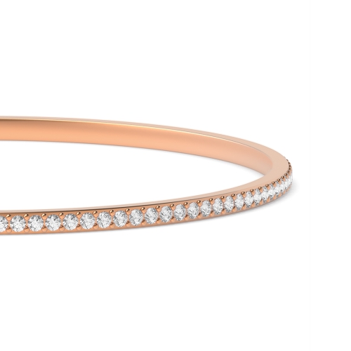 Bezel Setting Round Rose Gold Orbit Bangles Bracelet