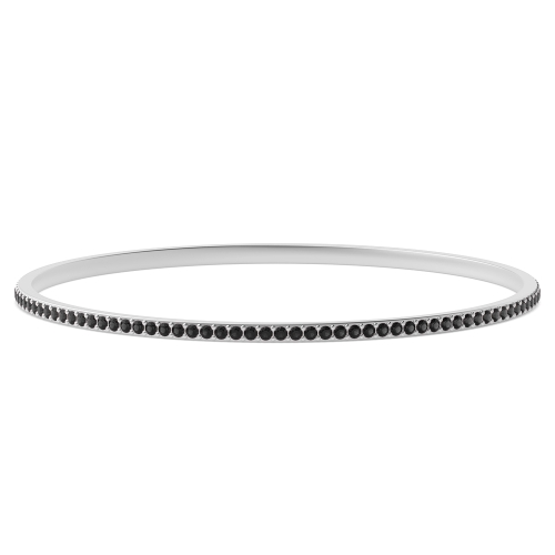 Bezel Setting Round Orbit Black Bangles Diamond Bracelets