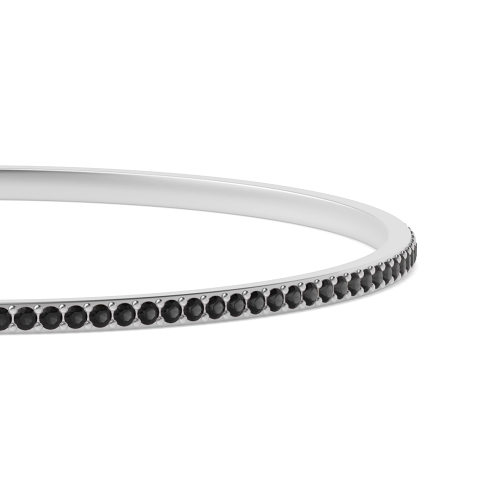 Bezel Setting Round Orbit Black Bangles Diamond Bracelets