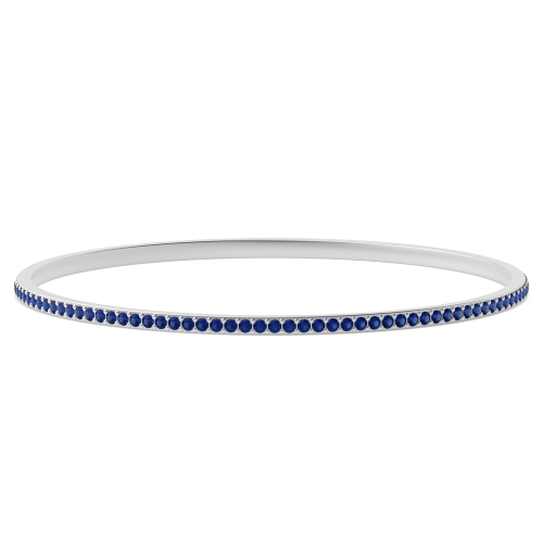 Bezel Setting Round Orbit Blue Sapphire Bangles Diamond Bracelets