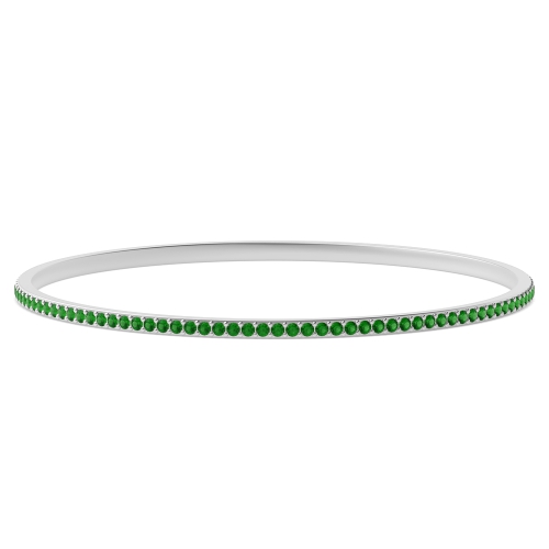 Bezel Setting Round Orbit Emerald Diamond Bracelets