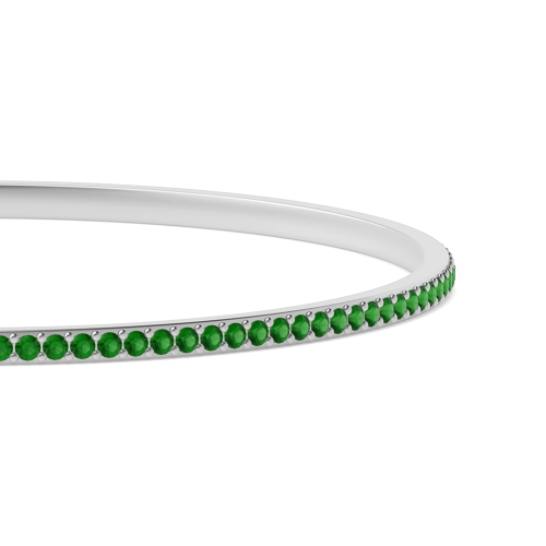 Bezel Setting Round Orbit Emerald Diamond Bracelets