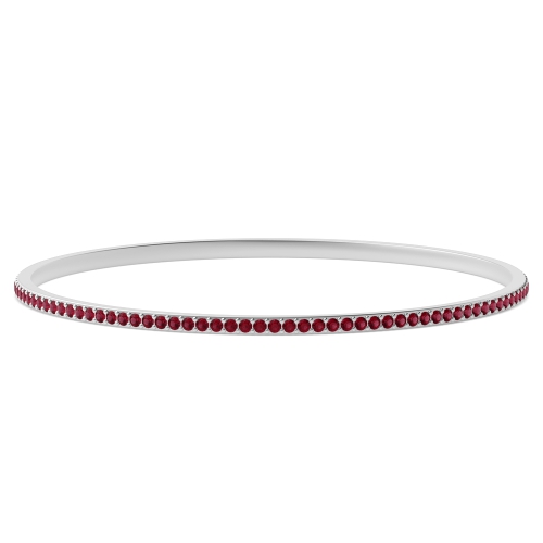 Bezel Setting Round Orbit Ruby Bangles Diamond Bracelets