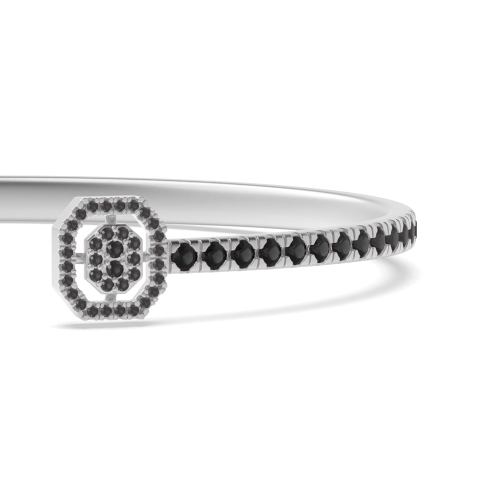 Bezel Setting Round Pear and emerald shaped Black Bangles Diamond Bracelets