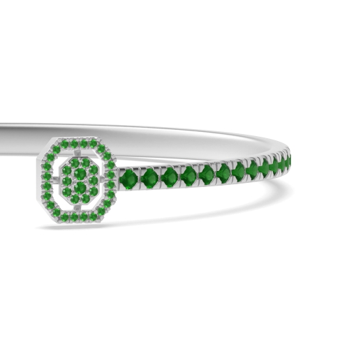 Bezel Setting Round Pear and emerald shaped Emerald Diamond Bracelets