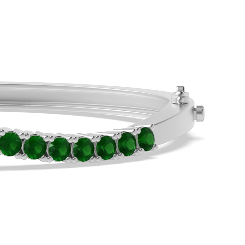 Bezel Setting Round Wave Emerald Diamond Bracelets