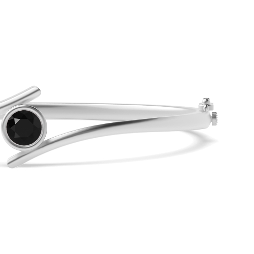Bezel Setting Round Contemporary bypass Black Bangles Diamond Bracelets