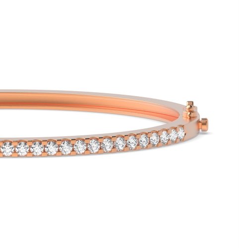 Bezel Setting Round Rose Gold Elegant Bangles Bracelet