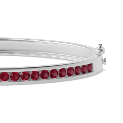 Bezel Setting Round Tension set Ruby Bangles Diamond Bracelets