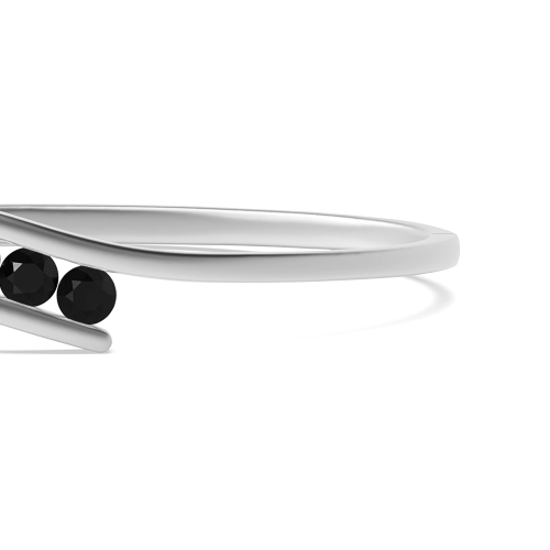 Bezel Setting Round Minimalist Black Bangles Diamond Bracelets