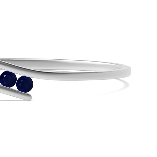 Bezel Setting Round Minimalist Blue Sapphire Bangles Diamond Bracelets