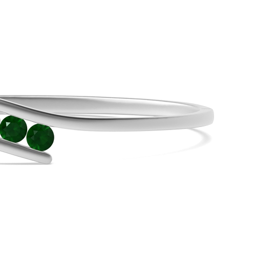 Bezel Setting Round Minimalist Emerald Bangles Diamond Bracelets