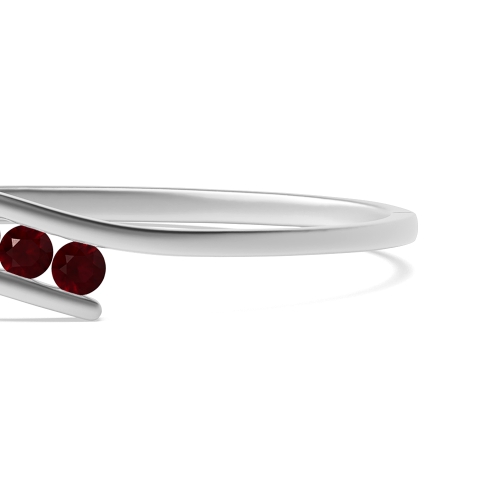 Bezel Setting Round Minimalist Ruby Bangles Diamond Bracelets