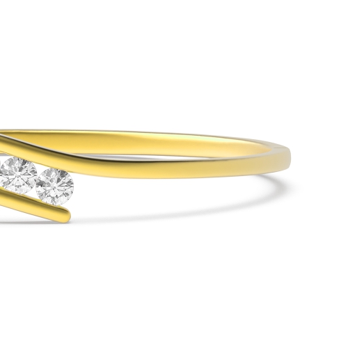Bezel Setting Round Yellow Gold Minimalist Bangles Diamond Bracelets