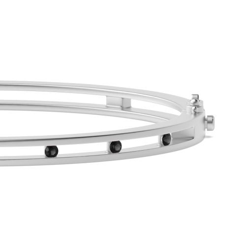Bezel Setting Round Promise Black Bangles Diamond Bracelets