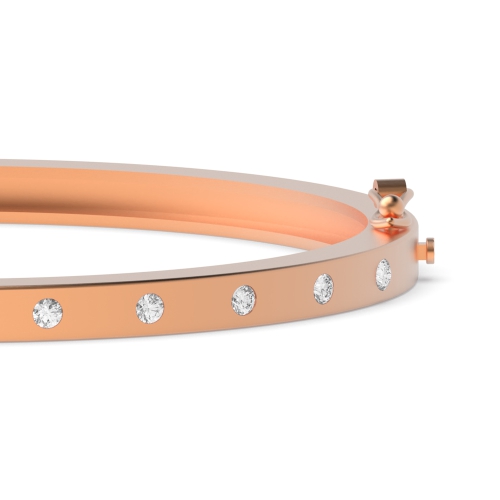 Bezel Setting Round Rose Gold StarSolo Bangles Bracelet