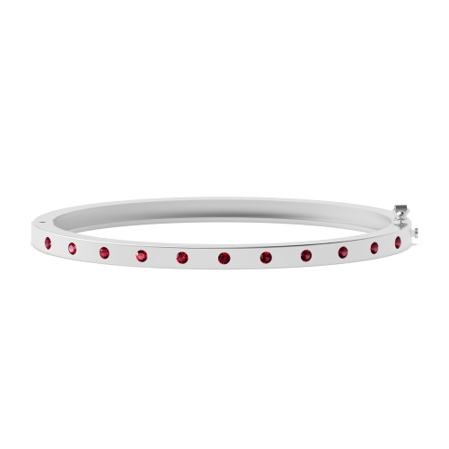 Bezel Setting Round Starsolo Ruby Bangles Diamond Bracelets
