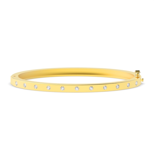 Bezel Setting Round Yellow Gold Starsolo Diamond Bracelets