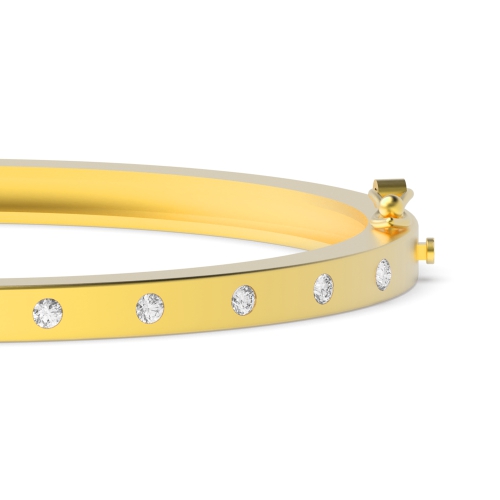 Bezel Setting Round Yellow Gold Starsolo Diamond Bracelets