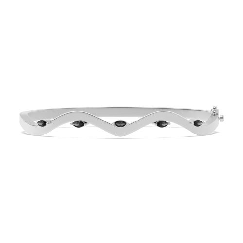 Bezel Setting Marquise Willow Black Bangles Diamond Bracelets