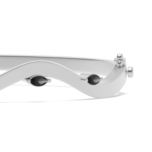 Bezel Setting Marquise Willow Black Bangles Diamond Bracelets