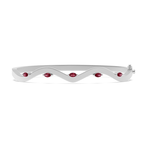 Bezel Setting Marquise Willow Ruby Bangles Diamond Bracelets