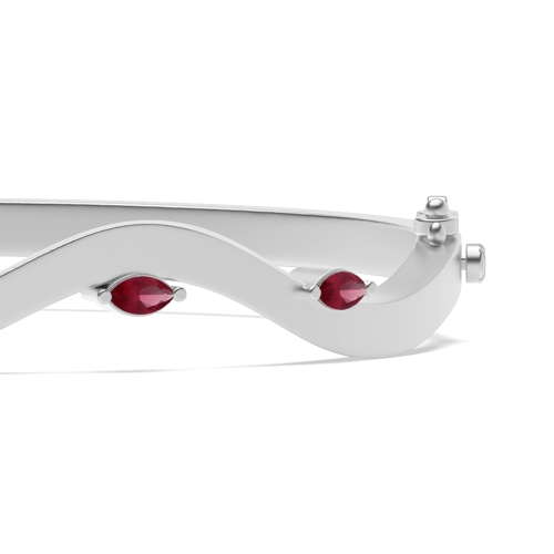 Bezel Setting Marquise Willow Ruby Bangles Diamond Bracelets