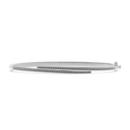 Bezel Setting Round 2 line Black Bangles Diamond Bracelets