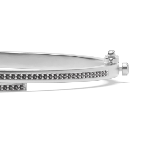 Bezel Setting Round 2 line Black Bangles Diamond Bracelets