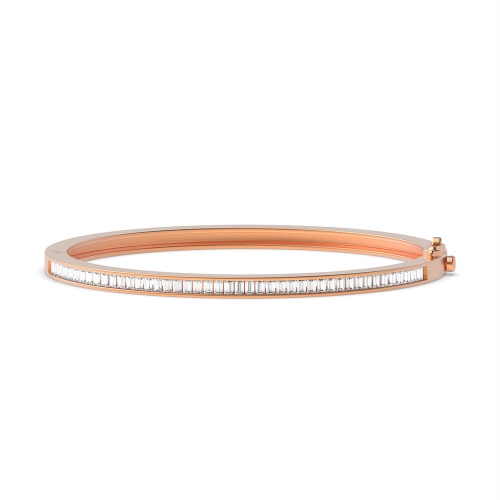 Channel Setting Baguette Rose Gold Orbit Diamond Bracelets