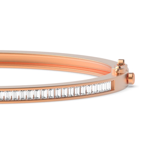 Channel Setting Baguette Rose Gold Orbit Diamond Bracelets