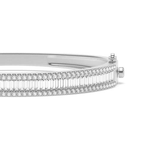 Channel Setting Baguette Moissanite Bangles Bracelet