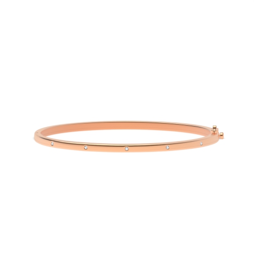Flush Setting Round Rose Gold Whisperring Bangles Diamond Bracelets