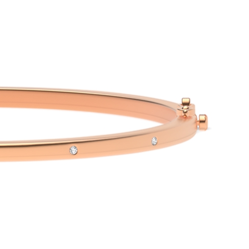 Flush Setting Round Rose Gold Whisperring Bangles Diamond Bracelets