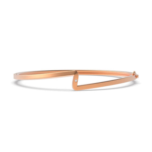 Bezel Setting Round Rose Gold Fullradiancering Bangles Diamond Bracelets